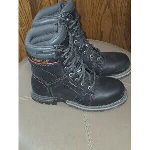 Caterpillar Women Echo Waterproof Steel Toe Work Boots Leather 6.5 Black